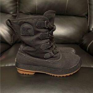 Sorel 1964 Pac Nylon Black Waterproof Winter Snow Boots Women’s 5.5